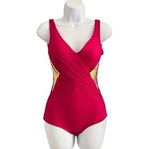 EXTRATORFERI Body suit Hot Pink Beaded Sides Classic Wear In  Size S